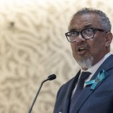 Le directeur général de l'OMS Tedros Adhanom Ghebreyesus aurait préféré une approbation par consensus de l'accord contre les pandémies en commission. KEYSTONE/EPA/MAGALI GIRARDIN
